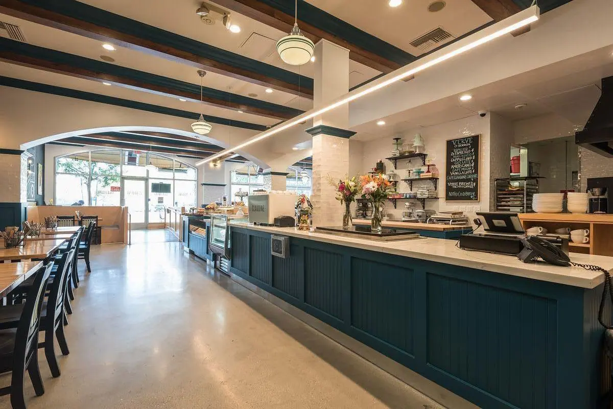 Polished concrete bakery floor